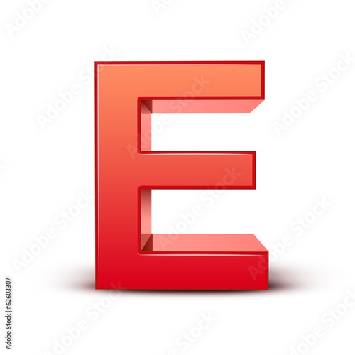 3d red letter E