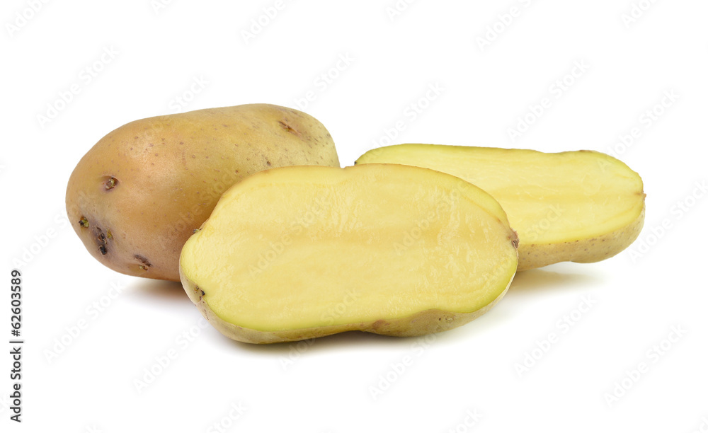 Slide Potato isolated on white background