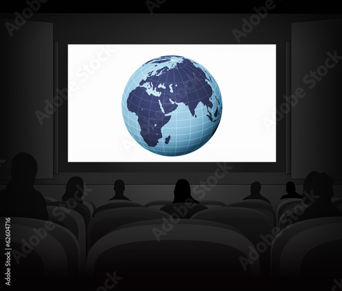 Africa travel advertisement as cinema projection vector