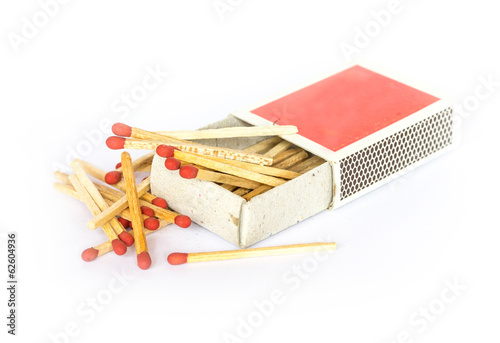 Matches on a white background