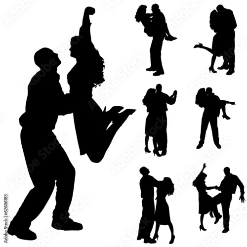 Vector silhouette of people.