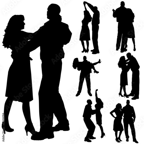 Vector silhouette of people.