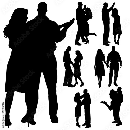 Vector silhouette of people.