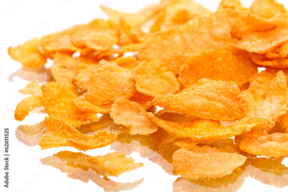 Crispy corn flakes with reflection Crispy corn flakes with reflection