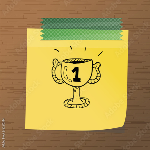Vectorial sticky note paper with doodles