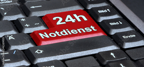 eks46 EnterKeySign - english: keyboard with red key - German: 24h Notdienst Taste auf Tastatur in rot - g624 photo