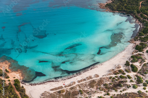 Costa Smeralda, Sardinia: Grande Pevero Beach (aerial)