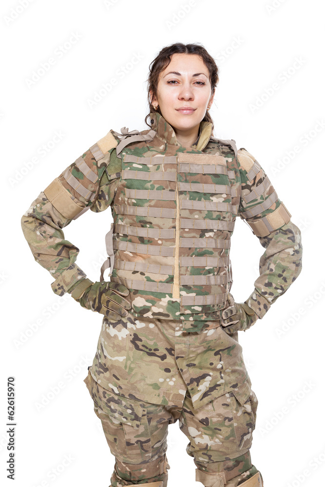 Beautiful army girl with rifle Beautiful army girl with rifle