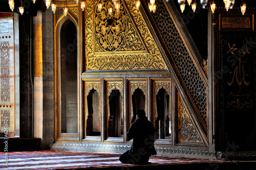 Canvas Print inside the blue mosque istanbul