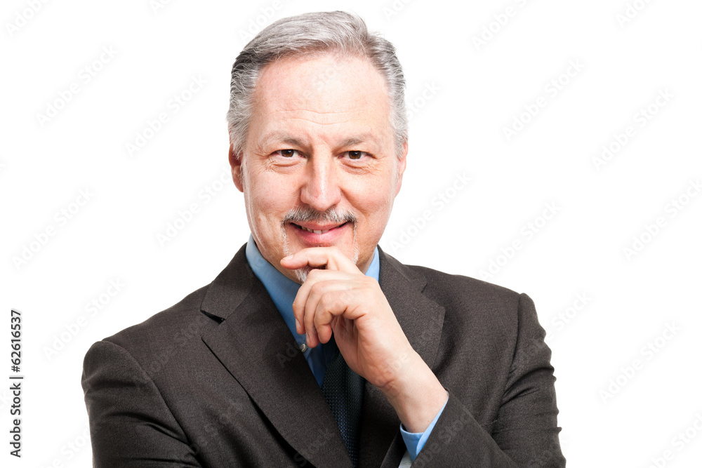 Smiling businessman isolated on white Smiling businessman isolated on white