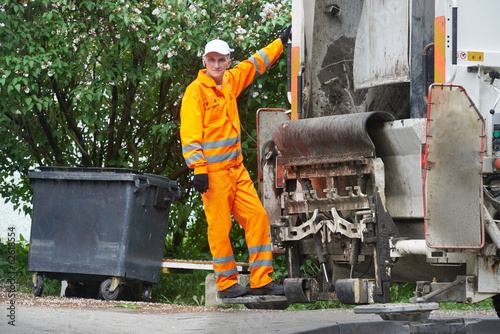 Urban recycling waste and garbage services photo