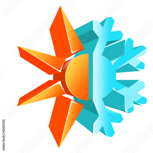 Hot and cold temperature symbol