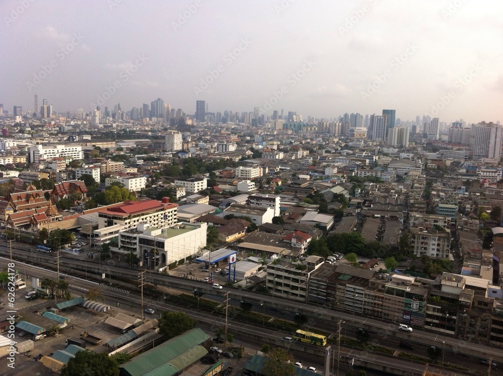 bangkok skyline in the morning