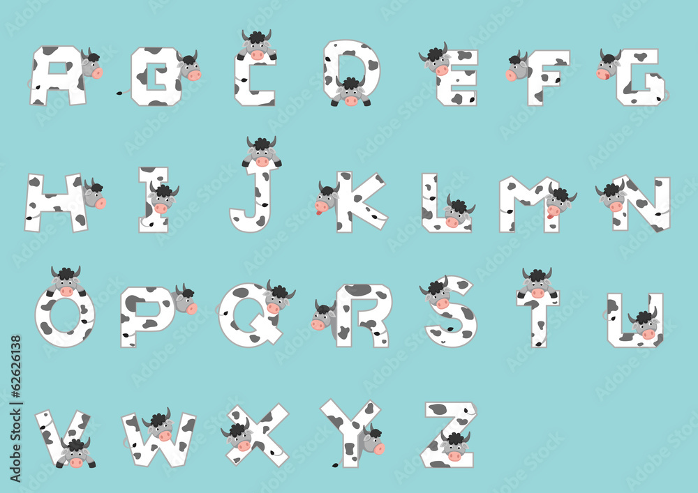Alphabet A-Z Cow Alphabet A-Z Cow