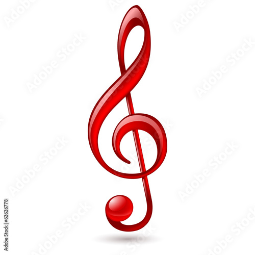 Red treble clef