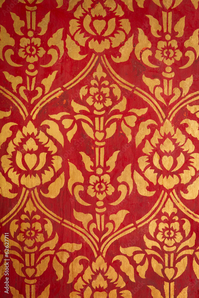 Ancient traditional Thai style wall