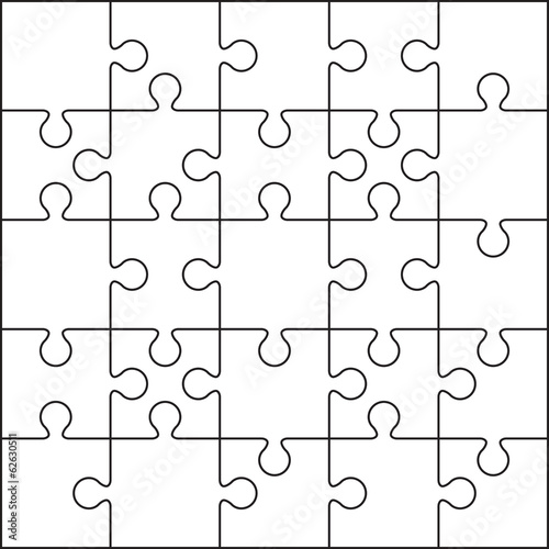 25 Jigsaw puzzle blank template or cutting guidelines