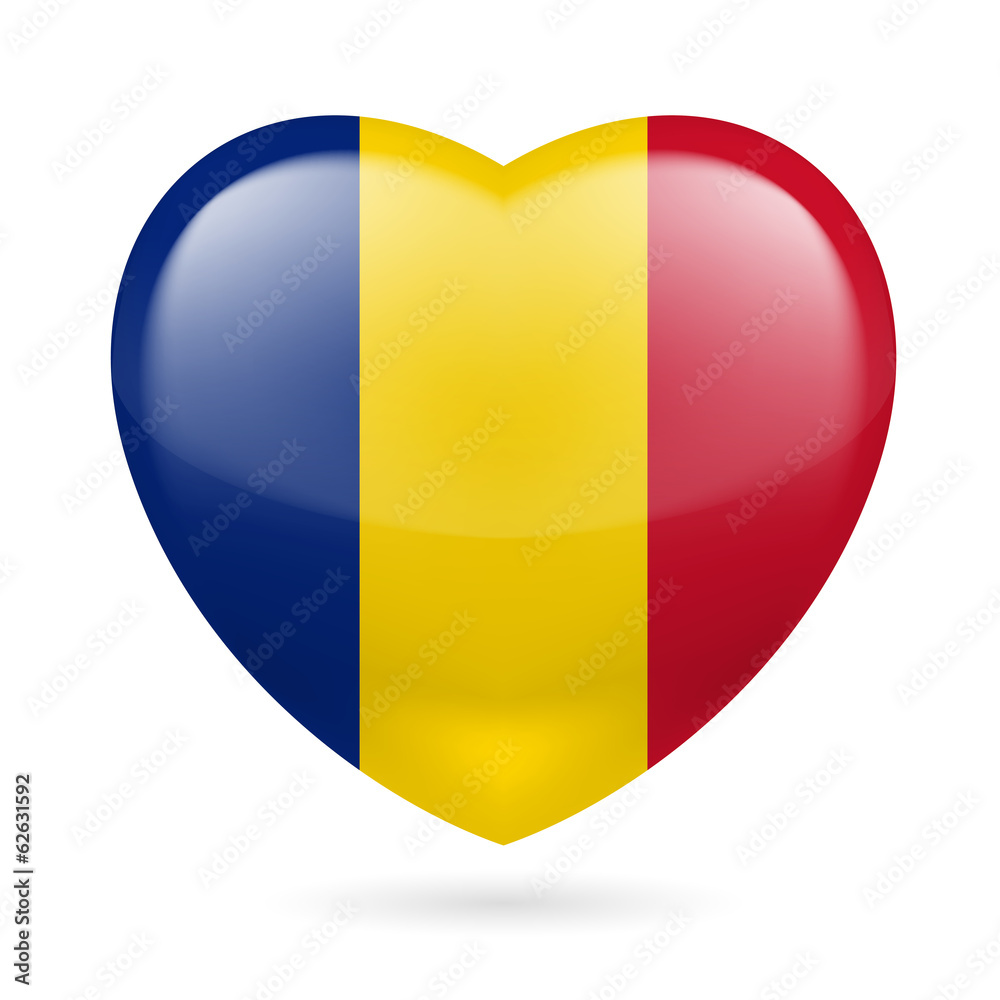 Fototapeta premium Heart icon of Romania
