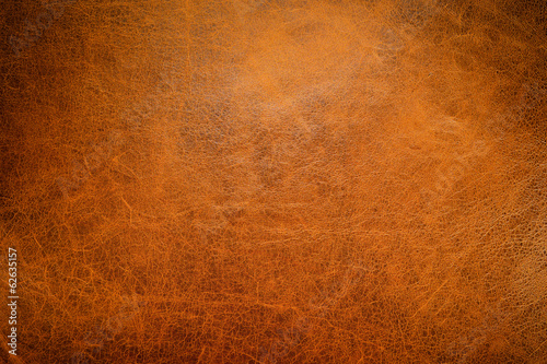 Brown leather textured background with side light. photo