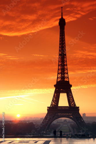 Tour Eiffel et esplanade du Trocadéro