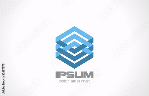 Corporate Business luxury fashion logo design. Rhombus infinite