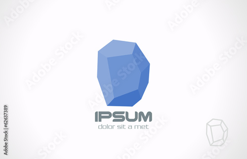 Sapphire Blue gem stone abstract vector Jewelry logo