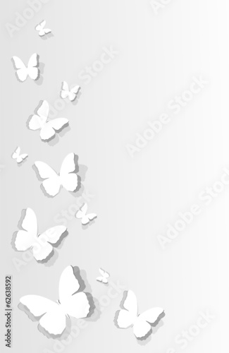 flitting butterflies cut out on paper. Illustration, vector