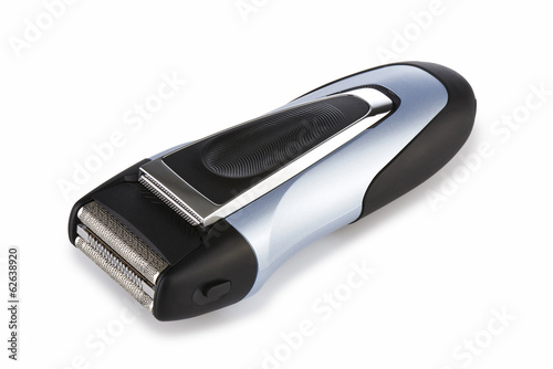 Electric shaver on white background