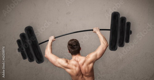 muscular man lifting weights