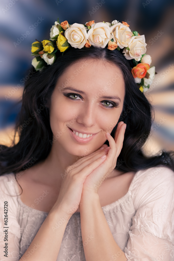 Woman with Floral Wreath Woman with Floral Wreath
