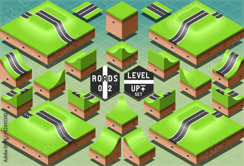 Isometric Roads on Two Levels Terrain