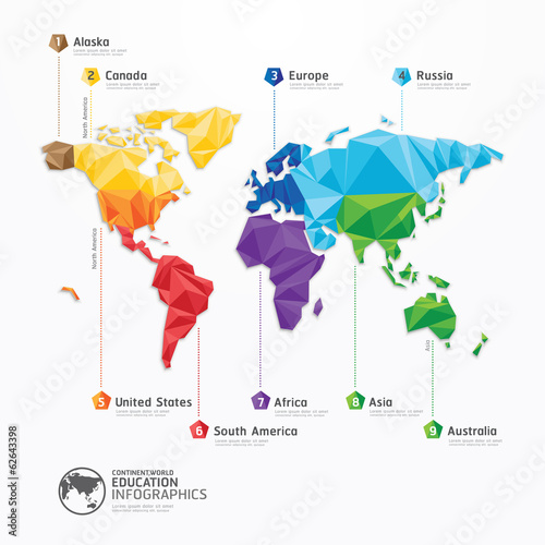 Fototapeta Naklejka Na Ścianę i Meble -  world map illustration infographics geometric concept design vec
