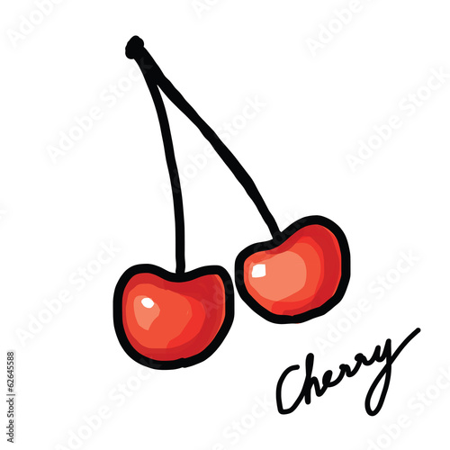 cherry hand - drawn