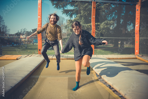 young modern stylish couple urban photo