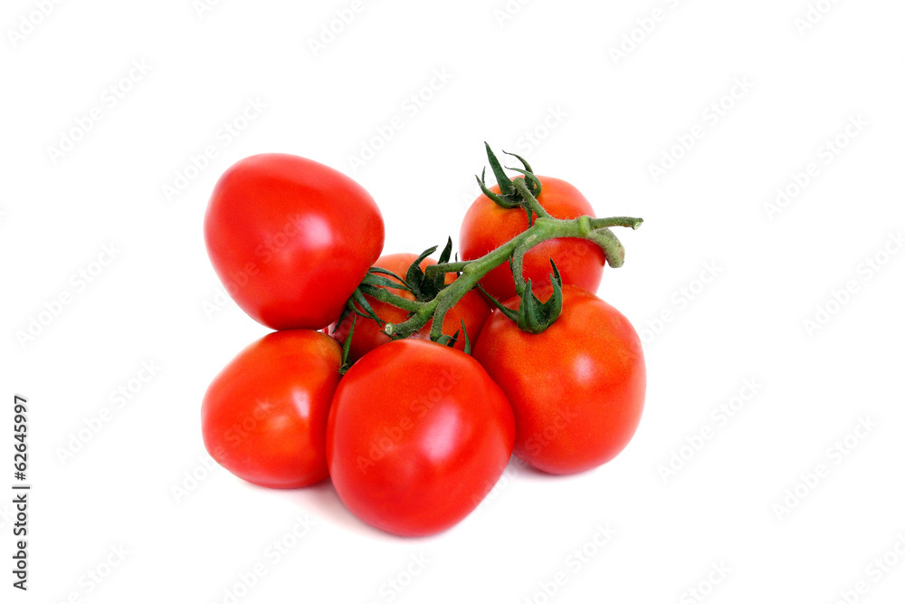 Bunch of tomatoes isolated on white background Bunch of tomatoes isolated on white background