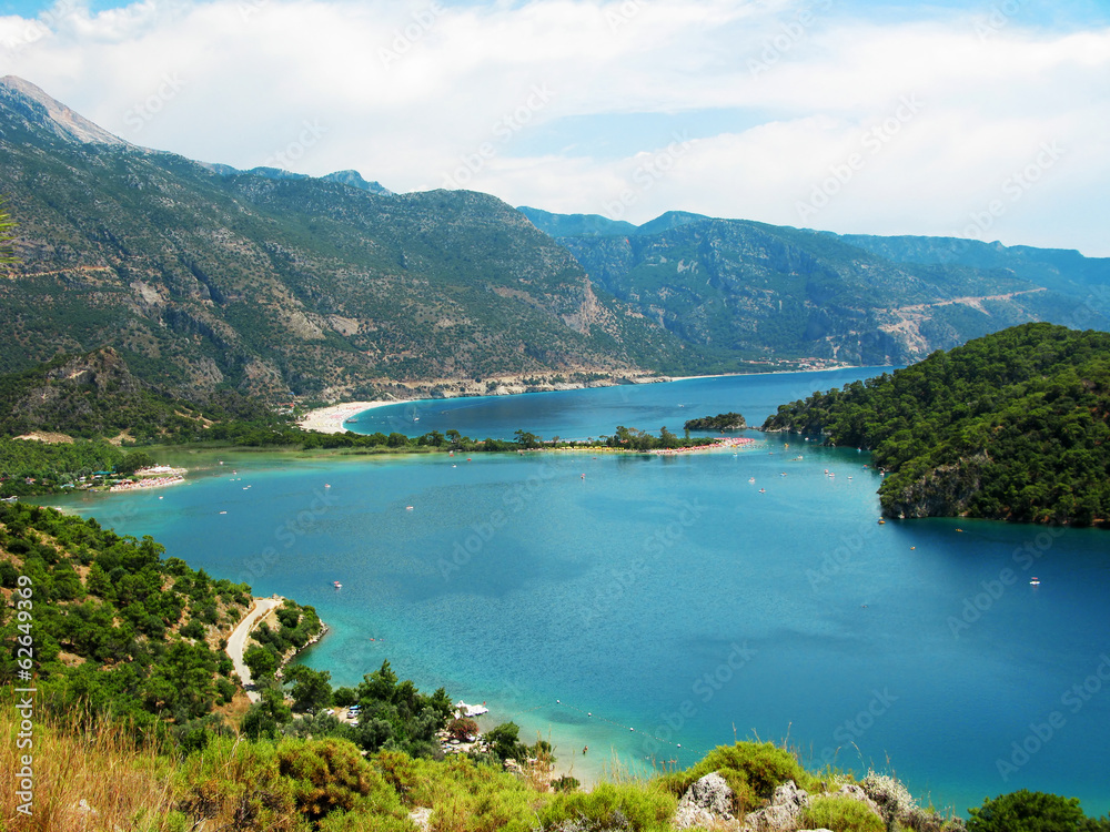 panorama of blue lagoon and beach oludeniz turkey