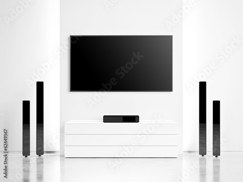 Foto modern interior with home cinema system
