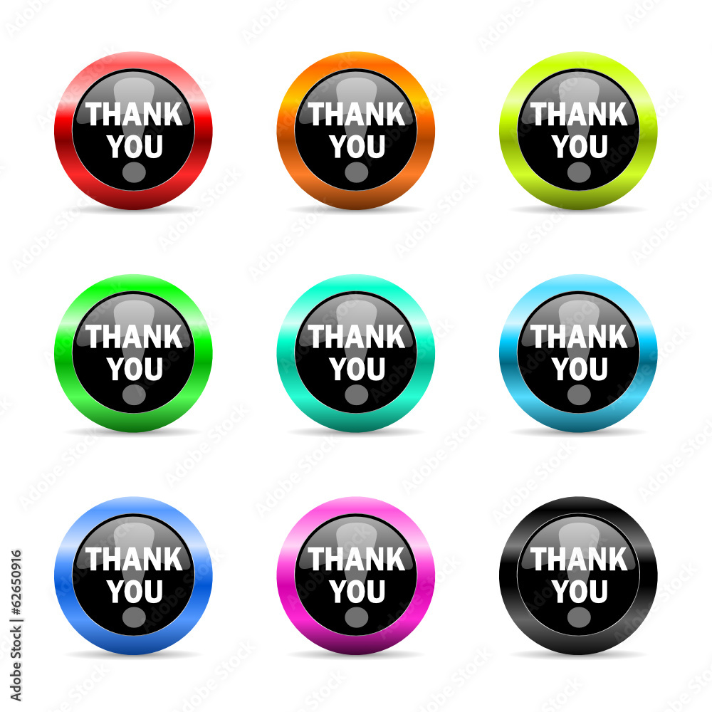 thank you icon vector set