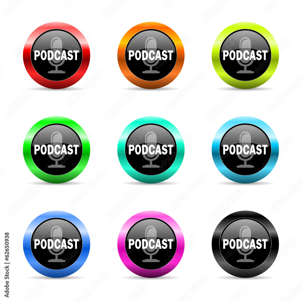 podcast icon vector set