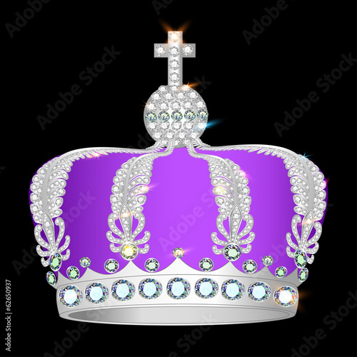 crown of silver platinum and precious stones