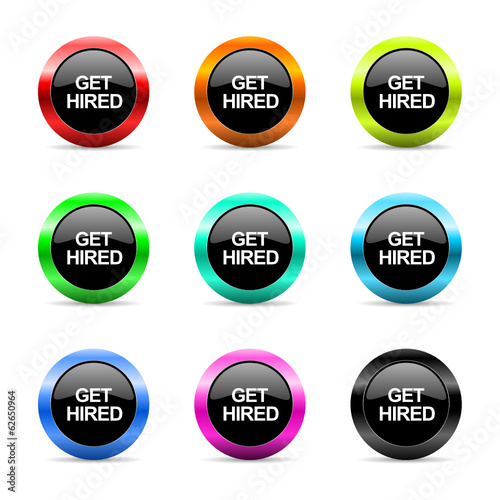 get hired icon vector set