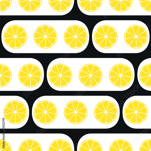 Lemons slices with black modern ornament