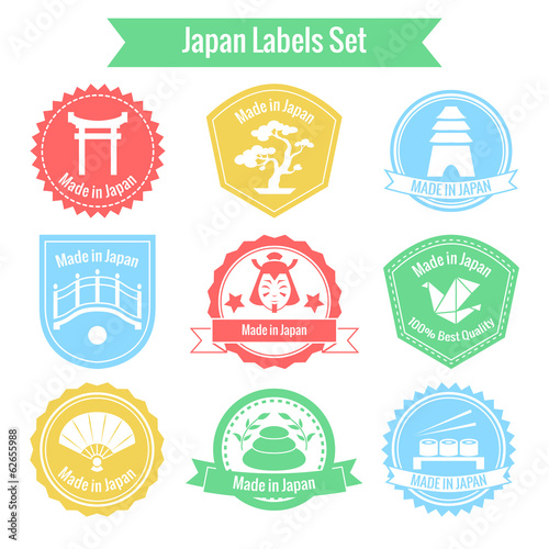 Made in Japan labels set