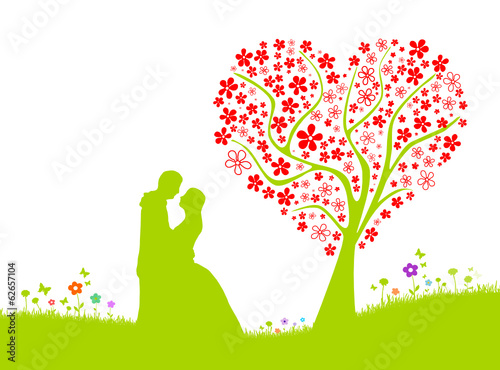 Hochzeitspaar Baum Herz