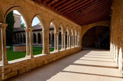 Corridor and arcs on St Hilaire abbey in Aude