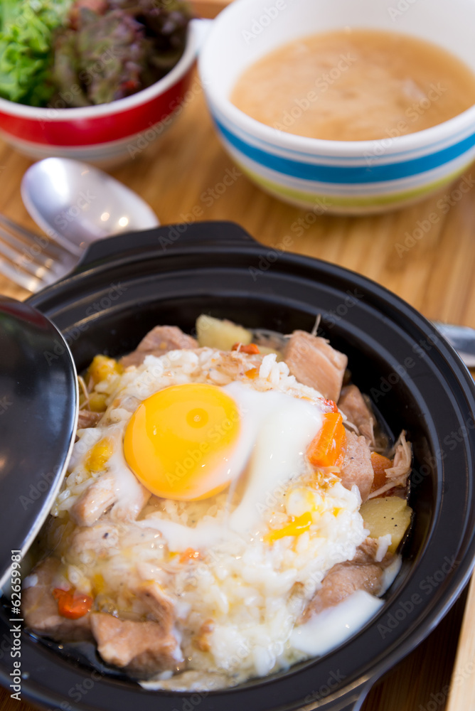 Gyudon, sliced meat with rice fresh egg Gyudon, sliced meat with rice fresh egg