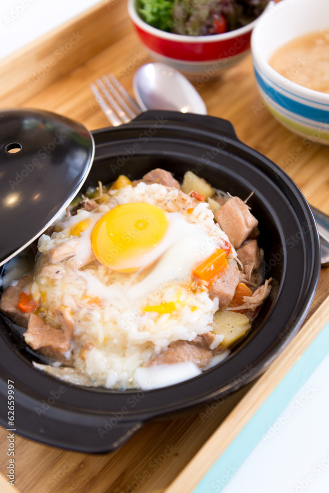 Gyudon, sliced meat with rice fresh egg Gyudon, sliced meat with rice fresh egg