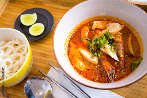 tom yam kung thai shrimp spicy soup