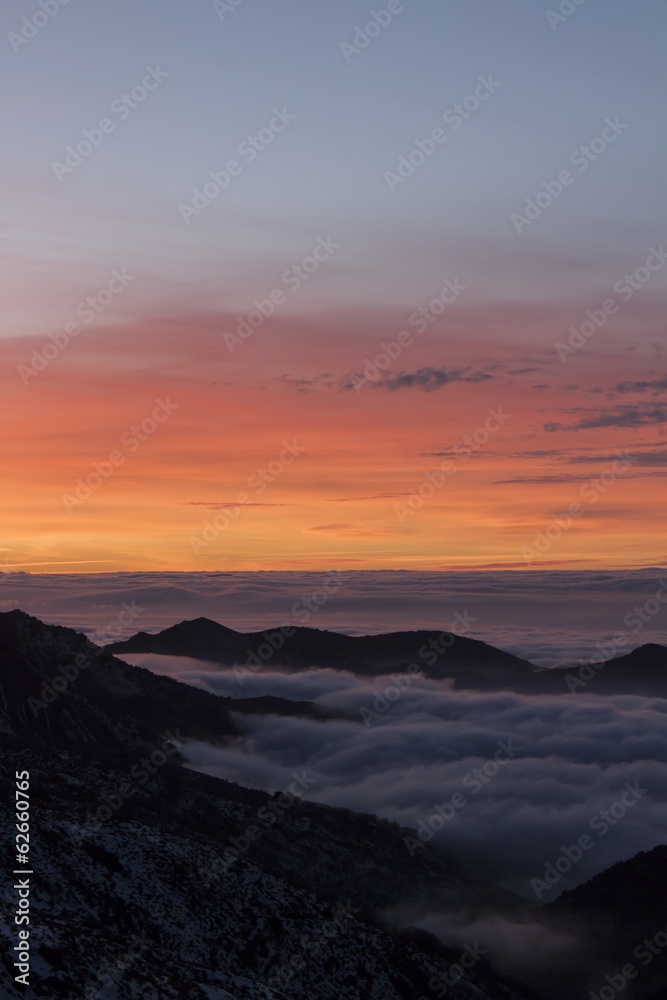 Sunset in Sierra Nevada, Granada, Spain