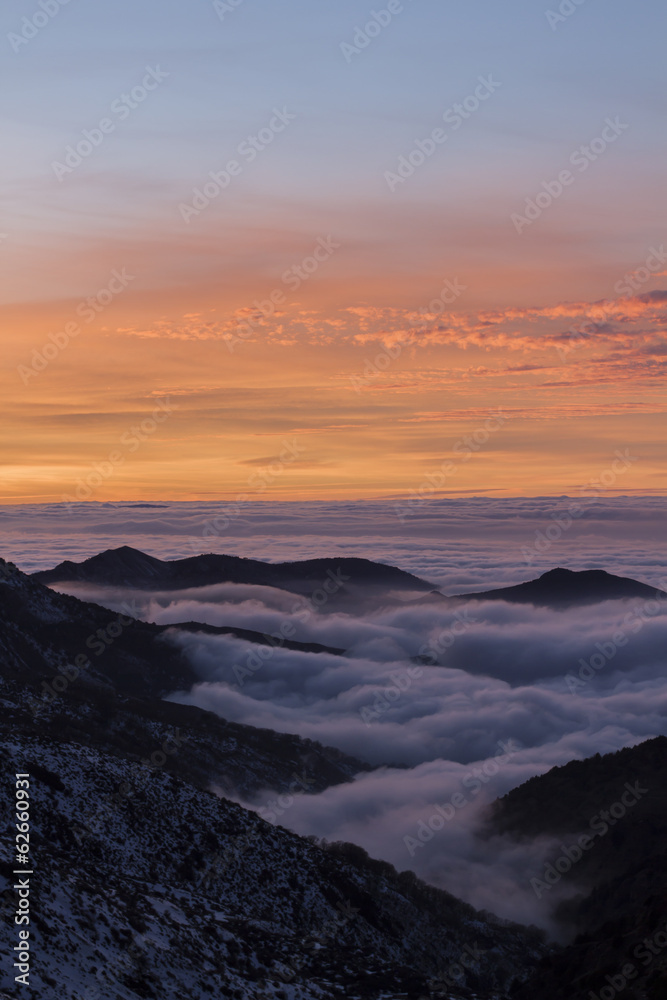 Sunset in Sierra Nevada, Granada, Spain